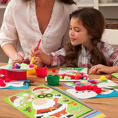 MCPINKY 32PCS Make a Face Stickers for Kids, Christmas Stickers Make Your Own Christmas Stickers for DIY Crafts Party Favors Supplies Christmas Games Activities