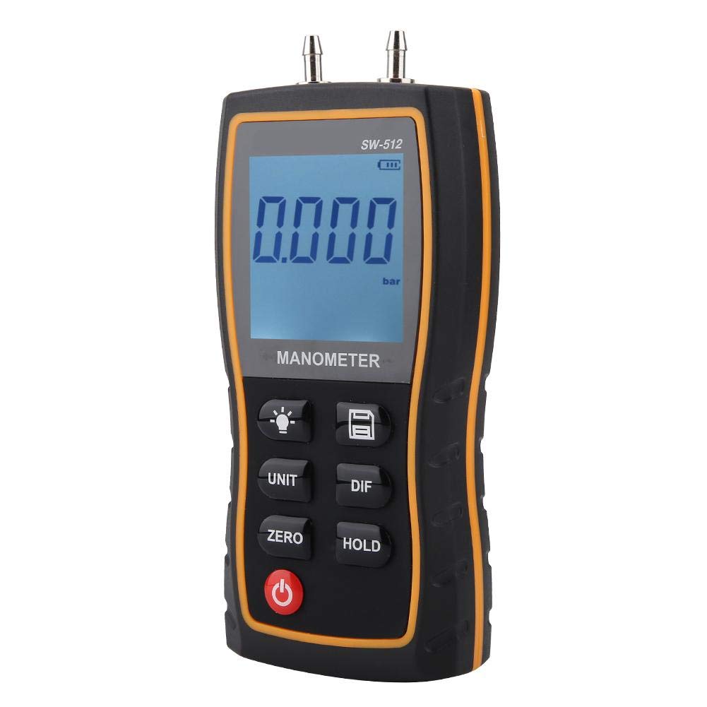 SW512 High Accuracy Digital Differential Pressure Gauge Air Pressure Meter Tool to Measuring Differential Pressure ±13.79kpa
