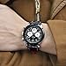 Watch Men Leather Luxury Brand Business Casual Date Chronograph Waterproof Sports Military Quartz Watches (Black red)