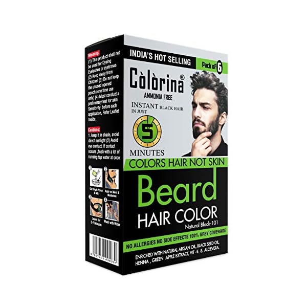 Colorina Men S Beard Color Natural Black 101 10ml X 6 Sachet 3