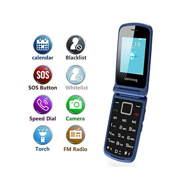 Unlocked-Senior-Flip-Mobile-PhoneBig-Button-Phone-For-Elderly-Easy-to-UseSIM-Free-Phone-with-24-Large-Screen-SOS-Button-FM-Radio-Torch-and-Charging-Cradle-Blue Unlocked Senior Flip Mobile Phone,Big Button Phone For Elderly, Easy to Use,SIM Free Phone with 2.4" Large Screen | SOS Button| FM Radio | Torch and Charging Cradle (Blue)