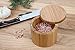 Lily's Home Round Bamboo Jar, Salt and Spices Storage Container, Small 6oz Salt Wooden Box With Magnetic Lock