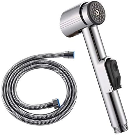 Toilet Hand Bidet Sprayer with Hose and Basket Holder Toilet Attachment Cloth Diaper Sprayer Bathroom Spray Wand Shattaf Polished Chrome SS6004 by Interior Solutions