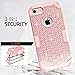 HKW iPhone 7 Case Phone Case Bling Glitter Sparkle Rhinestone Shiny 3 in 1 Armor Defender Shockproof Back Case Protective Cover for iPhone 7 Diamond 4.7 Inch Case -Rose Gold (MA1856)