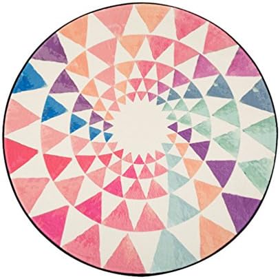 CHENGYANG Geometric Patterns Carpet Simple Round Rugs Study Room Computer Desk and Chair Mats (Style#5, 60 * 60cm)