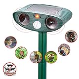 Ultrasonic Dog Repellent, Solar Animal Repeller with Motion Activated, Outdoor Waterproof Yard, Garden, Lawn Repellent for Dogs, Cats