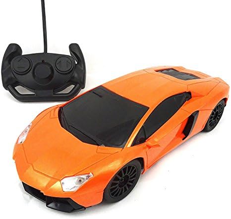 Lamborghini Aventador RC Remote Control Car with LED Head Lights - 1:16 Scale - Orange