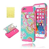 Iphone 6 Case, CQSTORE(TM) 2in1 Protective iPhone 6s Case, Soft and Armor Hybrid Phone Case for iphone 6 with Paisley Flower(Hot Pink)