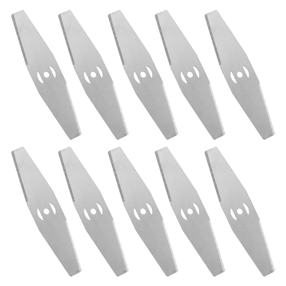 PMTFUMY 10 pcs Grass Trimmer Replacement Blades, Brush Cutter Blade, Electric Mower Blades, Lawn Mower Replacement Blades,Garden Strimmers Accessories for Cutting Grass Weeds