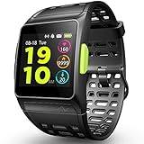 GPS Running Watch, Smart Watch Fatigue Analysis Heart Rate/Sleeping/Fatigue Monitor IP67 Waterproof Fitness Tracker with Multi-Sports Mode Message Notifications Color Touch Screen For Android and IOS