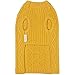 Blueberry Pet Classic Wool Blend Cable Knit Pullover Dog Sweater in Mustard, Back Length 12
