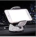 Ergonflow Luxury Rhinestone Bling Car Stand Phone Holder, Compatible with Air Vent or Dashboard, Fits iPhone X, 8, 7 Plus, 6, 6 Plus, SE, 5S, 5, 4S, 4 (Silver)