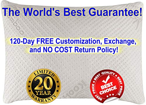 Snuggle-Pedic Supreme Plush Ultra-Luxury Hypoallergenic Bamboo Shredded Gel-Infused Memory Foam Pillow Combination with Adjustable Fit & Zipper Removable Kool-Flow Cooling Pillow Cover (Standard)