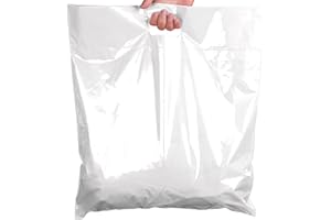 Camtoms Plastic Shopping Bags for Small Business | 16x18 Extra Large Merchandise Bags | Boutique Bags | Big Retail Bags with Handles | Bolsas de Plastico para Negocio