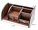 PAG Office Supplies Wood Desk Organizer Pen Holder Accessories Storage Caddy with 1 Drawer, 7 Compartments, Brown