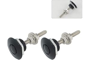 PTNHZ RACING 2pcs 1.25" Universal JDM Style Quick Latch Bumper Release Fastener Push Button Billet Hood Pin Lock Clip Kit Quick Pins for Auto Car Bumper Hood License Plate Black