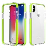 MoKo Case Compatible with iPhone Xs/iPhone X/iPhone 10, Clear Case with Light and Slim Flexible Bumper TPU Rubber Anti-Scratch Cover Fit with Apple iPhone Xs 2018 / iPhone X 2017 - Green