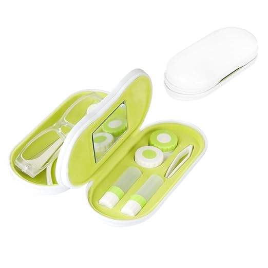 title=Balvi - Twin astuccio per occhiali e lenti a contatto, bianco con specchio inco
