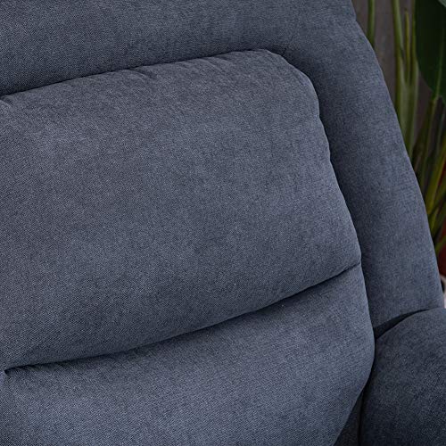Electric Recliner Chairs Sofa with USB Charge Port for Adults, Power Recliner Chair with Heat and Massage, Fabric Recliner Chair for Bedroom, Living Room and Home Theater Seating (Blue)
