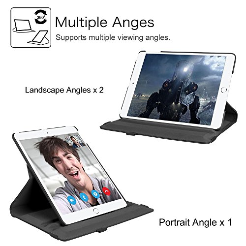Fintie New iPad 9.7 inch 2017 / iPad Air Case - 360 Degree Rotating Stand Cover with Auto Sleep Wake for Apple New iPad 9.7 inch 2017 Tablet / iPad Air 2013 Model, Black