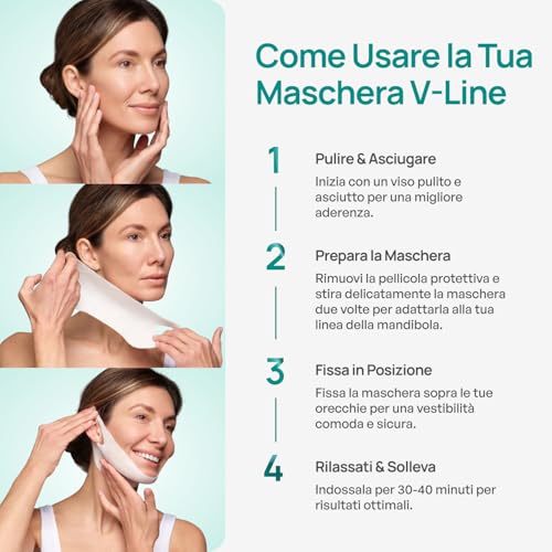 PLANTIFIQUE Double Chin Belt Face V-Line | Firming Masks for a Sculpted and Toned Face Contour | Natural Solution for a Young and Fresh Look | 5 Masks