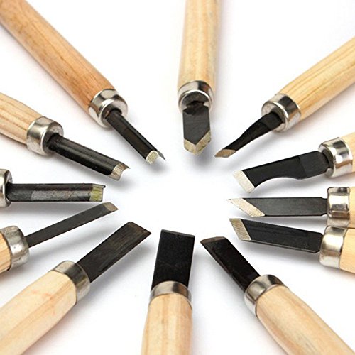 Shopline Professional 12 Pieces Wood Carving Chisel Set, Wood Carving Knife Kit