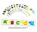 KOSBON Baby Flash Cards Animals Wooden Jigsaw Puzzles Alphabet Cards ABC Letter Card A to Z Educational Learning Words Cardboard Toys for Kids Toddlers Children
