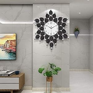 WgYoo Grote Moderne Wandklok Gebruikt Voor Woonkamer Decoratie Niet Tikkend Zwaar Metaal Decoratieve Klok Wijzerplaat…