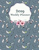 2019 Weekly Planner: Colorful Feathers,Weekly View Planners, 12 Months Calendar, schedule planner,12 by 