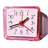 Little Digital Clock, Topacom B Powered Mini Digital Alarm Clock, Small Travel Alarm Clock for Kids, Pink