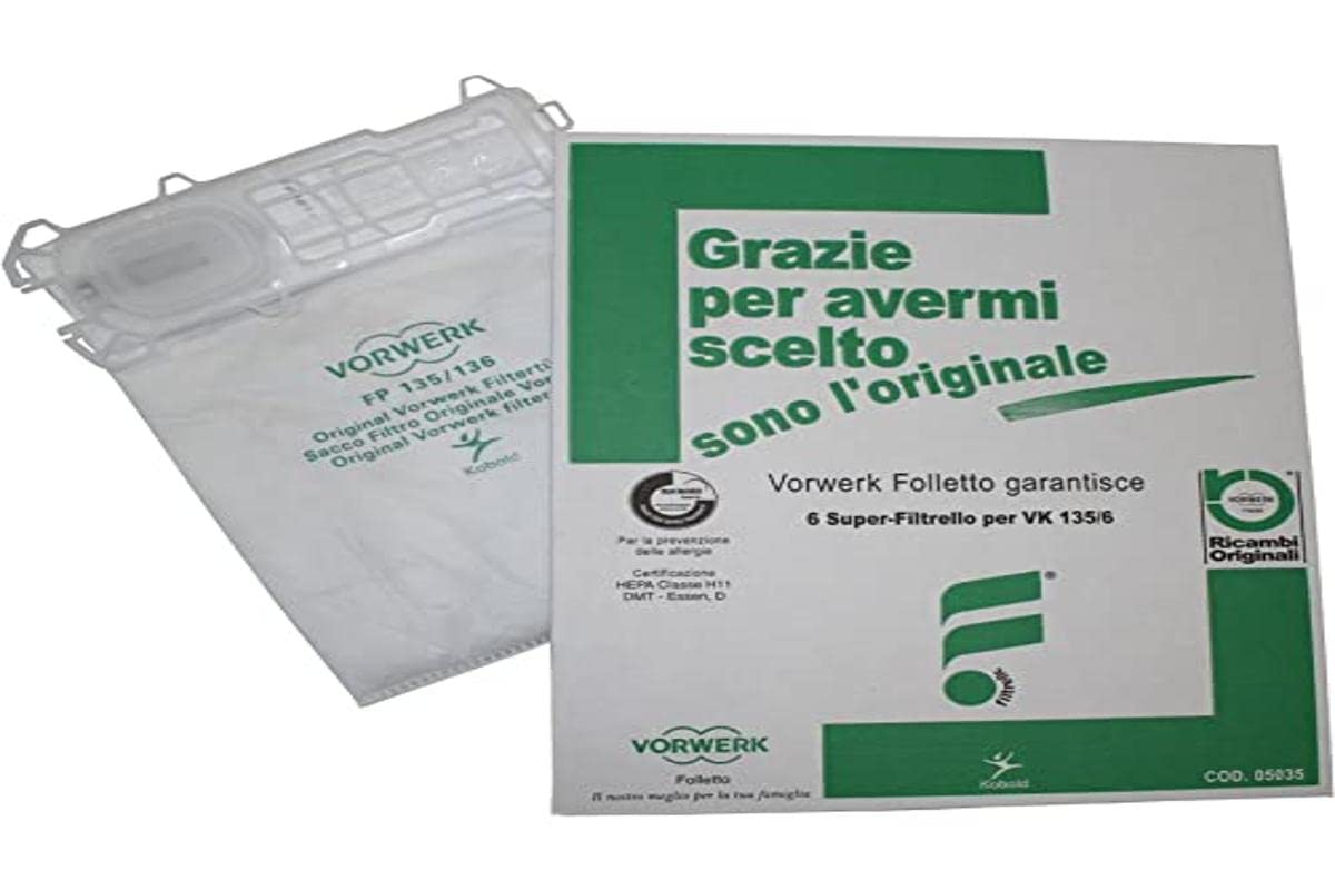 Original 6 Bags for Vorwerk Kobold VK 135 136 Vacuum Cleaner Original