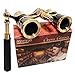 HQRP Opera Glasses Black Color w/Built-in Elegant Black Extendable Handle with Golden Trim in HQRP Gift Box
