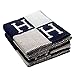 RONSHIN Fashionable Comfortable H-Pattern Wool Cashmere Plaid Blanket Soft Warm Blanket Bed Sheet for Sofa or Travel 130180cm (Navy Blue H)