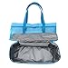 MEJOY Handheld Lunch Bag Insulated Cooler Picnic Bag Mesh Beach Tote Bag Food Drink Storage blue