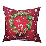 Christmas Pillow Case,Beautyvan Christmas Linen Square Throw Flax Pillow Case Decorative Cushion Pillow Cover (2~B)