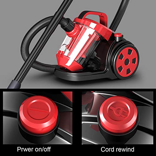 totoshop Vacuum Cleaner Canister Bagless Cord Rewind Carpet Hard Floor w HEPA Filtration