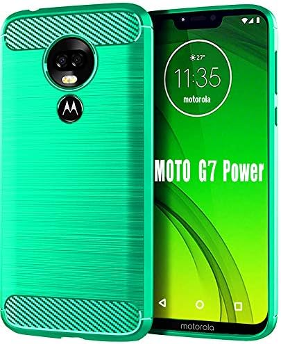 Moto G7 Power Case,Moto G7 Supra Case, HNHYGETE Soft Slim Shockproof Anti-Fingerprint Full Protective Phone Cases for Motorola Moto G7 Power (2019) 6.2" (Green)