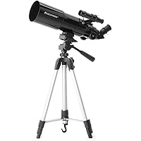 Celestron Travel Scope 80 Portable Refractor Telescope – 80mm Aperture, Fully-Coated Glass Optics – Includes Tripod, Smartpho