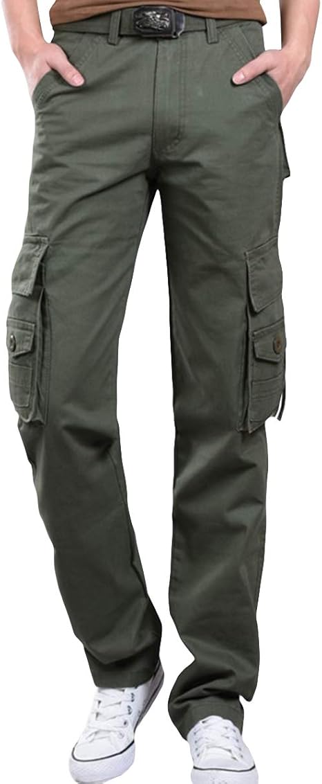 Amazon Yunclos カーゴパンツ ロングパンツ メンズ ポケット 無地 丈夫 ロングパンツ 通販