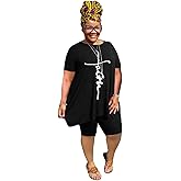 Mrskoala Women Plus Size 2 Piece Outfits Casual Shorts Sets Summer Tshirts Shorts Sweatsuits