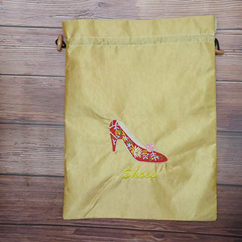 Ouyatoyu 5pcs Embroidered Silk Jacquard Travel Bag, Laundry Bags Shoe Bags, Lingerie Bags Underwear Bags for Travel Storage for Men Women Washable Cloth Shoe Bags - Thumbnail 4
