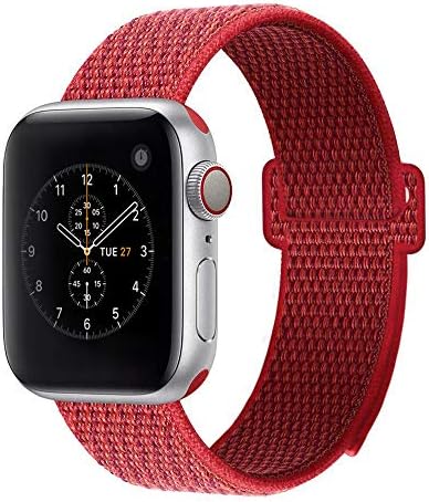 For Apple Watch Band 38mm 42mm Soft Nylon Watch Sport Loop Band Adjustable Closure Wrist Strap Breathable Woven Nylon Replacement Strap for Apple Watch Series 3,2,1