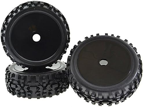 Rowiz 1:8 RC Buggy Hex 17mm Wheels Concentric Soft Rubber Tires Black Pack of 4