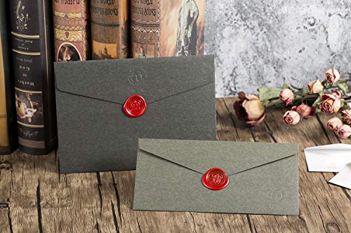 Mceal Vintage Wax Seal Stamp Kit, Silver Seal with Rosewood Handle, Gothic Letter V - Thumbnail 5
