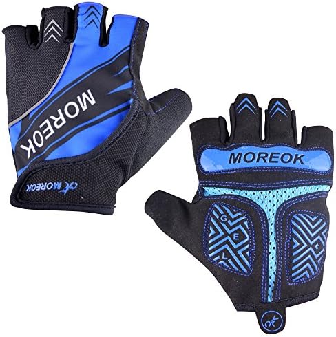 MATT SAGA Cycling Gloves Reflective Fingerless Bicycle Gloves, Gel Padded Mountain Road Bike Gloves for Men Women, Half Finger Riding Gloves