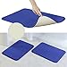 2 Pack Microfiber Memory Foam Bath Mats Bathroom Rug Non Slip Bath Mat Quick Drying and Maximum Absorbency (17 x 24 inches, Blue)