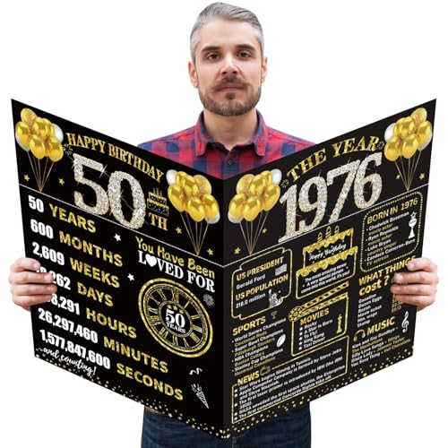 Kuxriox Large 50th Birthday Card Envelope