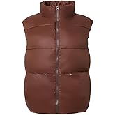 COWOKA Women's Lightweight Casual Thicken Puffer Vest Sleeveless Stand Collar Jacket Coat