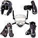 Macho Dyna 8 Piece Sparring Gear Set with shin Guards and face Shield Black Child Medium