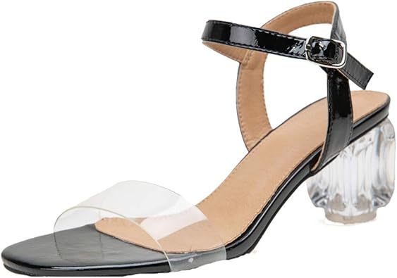 mid clear heeled sandals